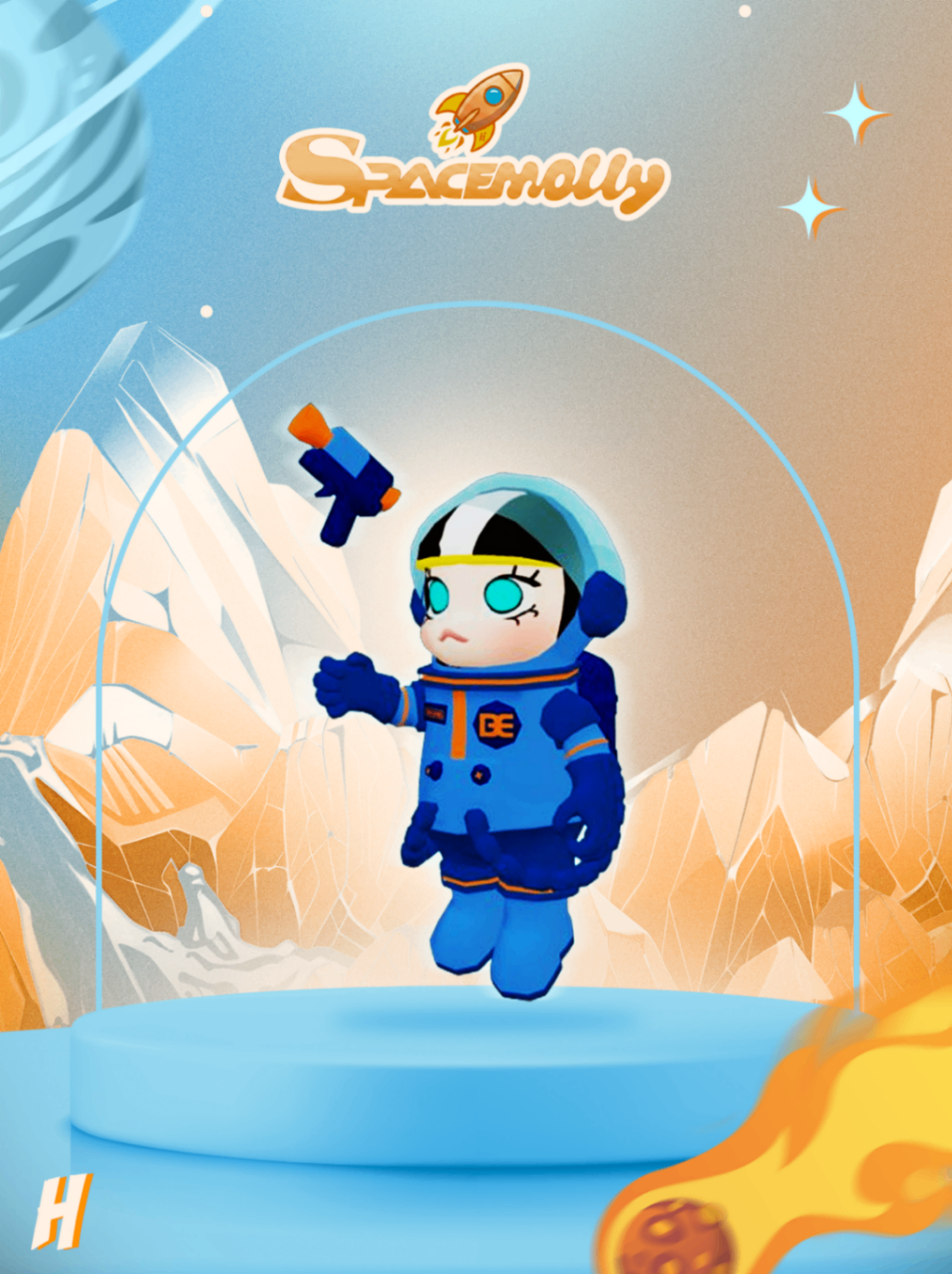 Space Molly Azul (Lateral)