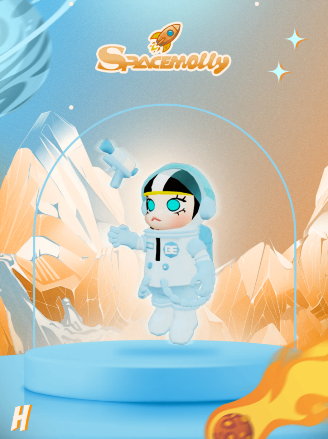 Space Molly Azul Claro (Lateral)