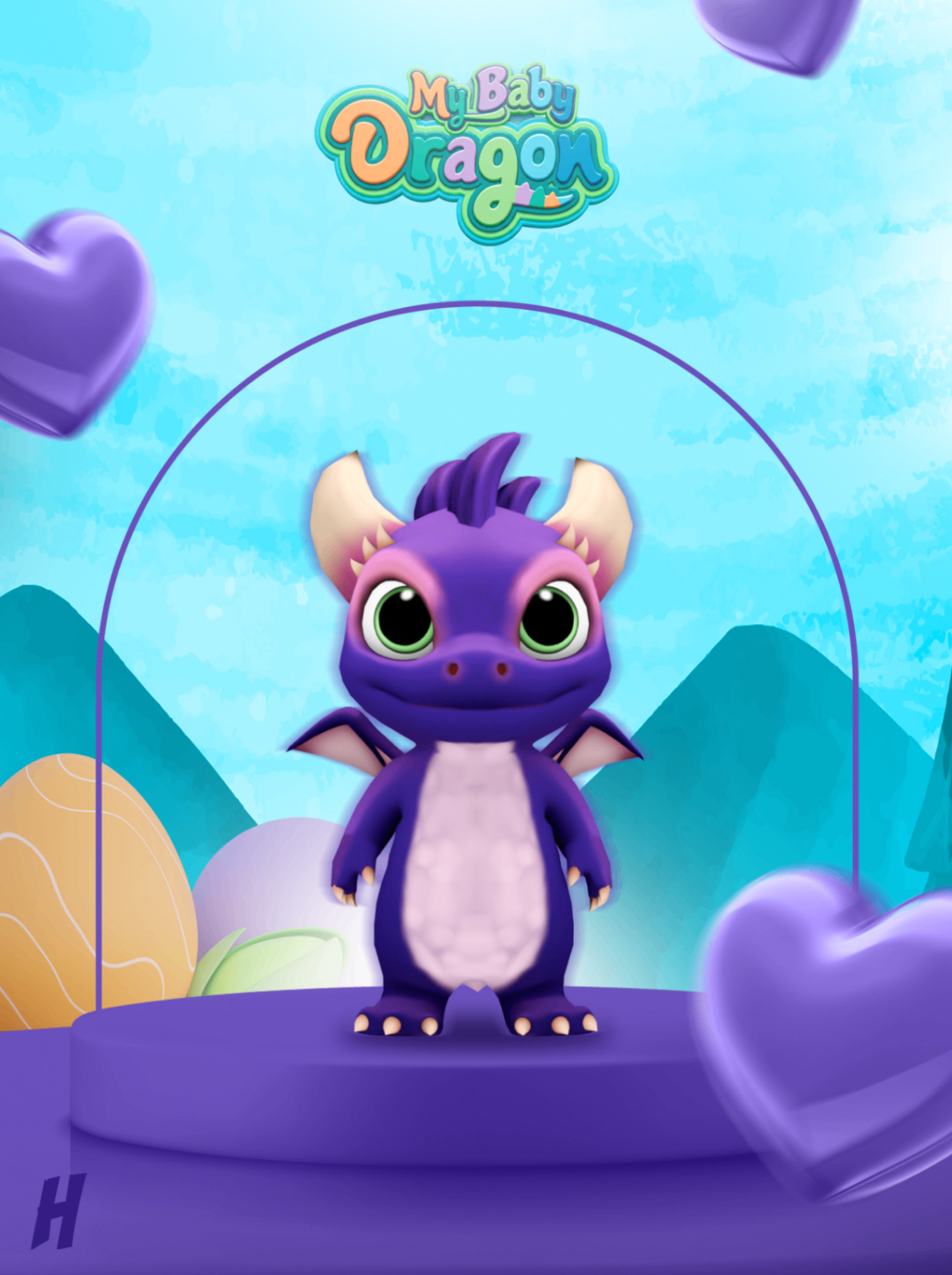 Baby Dragon Roxo (Animada)