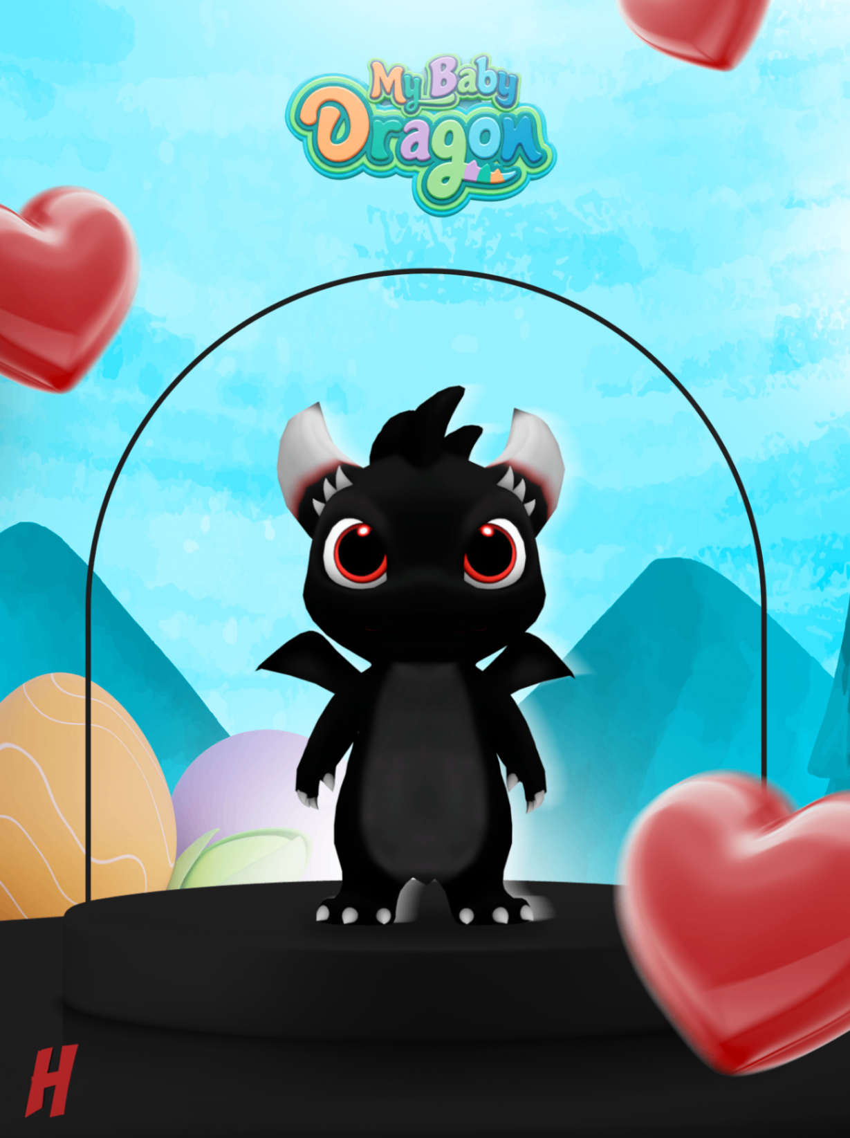 Baby Dragon Preto (Animada)