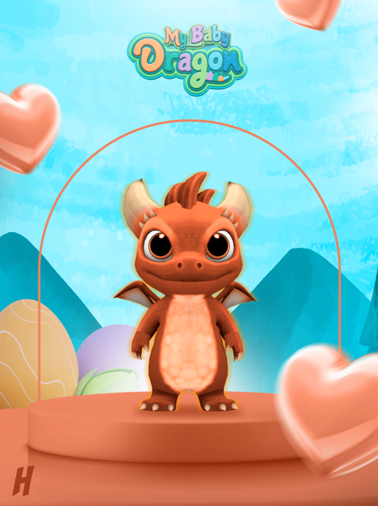 Baby Dragon Laranja (Animada)